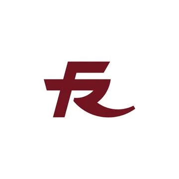 Letter fr linked simple asian youth concept typograph logo vector Stock Illustration