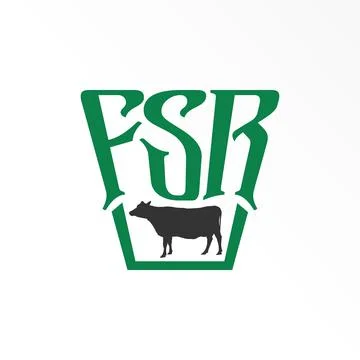 Letter FSR free logo vector stock. Cow abstract design concept. Stock Illustration