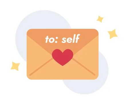 Letter to future self flat concept vector spot illustration Stock Illustration