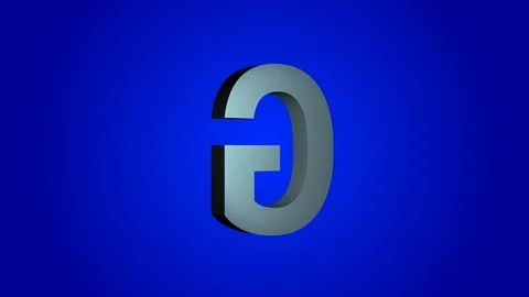 The letter G 3-D rotating on a blue background Stock Footage 114239308