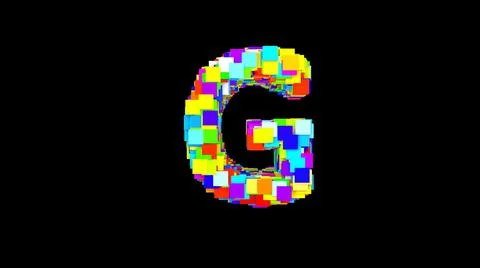 Letter G. 3D Bright colored uppercase large letter of the alphabet G on an empty Stock Illustration