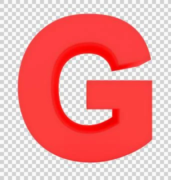 Letter G 3d red isolated on white - 3d rendering Stock Illustration