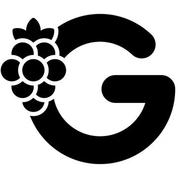 Letter G alphabet with grape vector icon Stock Illustration