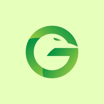 Letter G with Bird Inside Stock Illustration