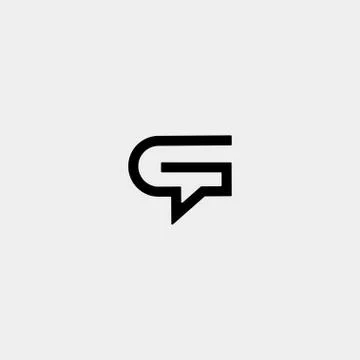 Letter G Chat Logo Template Vector Design Stock Illustration
