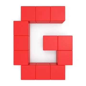 Letter g cubic red Illustrazione stock