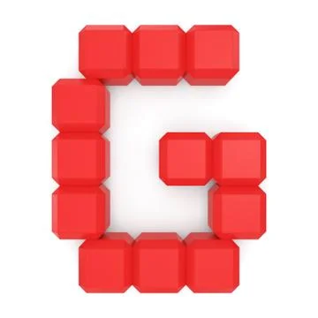 Letter g cubic red Stock Illustration