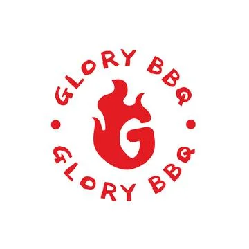 Letter G Fire BBQ Steak Logo Stock Illustration