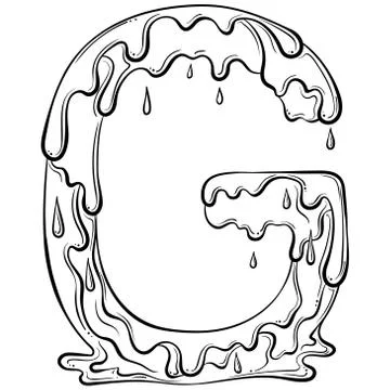 Letter G with flow drops Stock Illustration