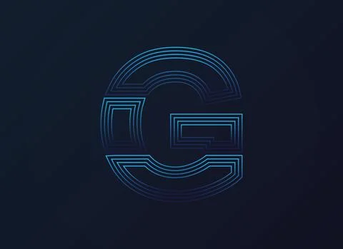 Letter G font, digital technology design, network concept.  Vector illustrati Stock Illustration