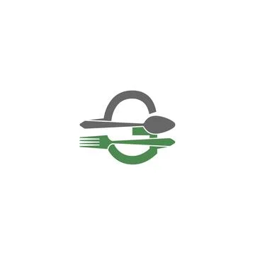 Letter G with fork and spoon logo icon design vector Stock Illustration