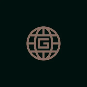 Letter G globe logo design illustration vector template. Universal world icon	 Stock Illustration