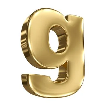 Letter g from gold solid alphabet Illustrazione stock