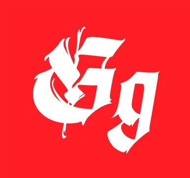 Letter G, in the Gothic style. Vector. Alphabet. Calligraphy and lettering. M Stock Illustration