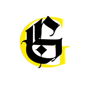 Letter G, in the Gothic style. Vector. Alphabet. The symbol is isolated on a Stock Illustration