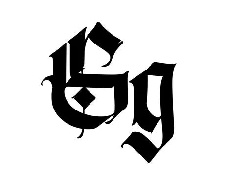 Letter G, in the Gothic style. Vector. Alphabet. The symbol is isolated on a Stock Illustration