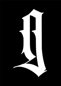 Letter g, in the Gothic style. Vector. Alphabet. The symbol is isolated on a Stock Illustration