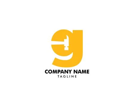 Letter G Hammer logo design, Repair, Construction or Renovation Vector Logo.. Stock Illustration