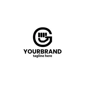 Letter G hand logo design vector 스톡 일러스트