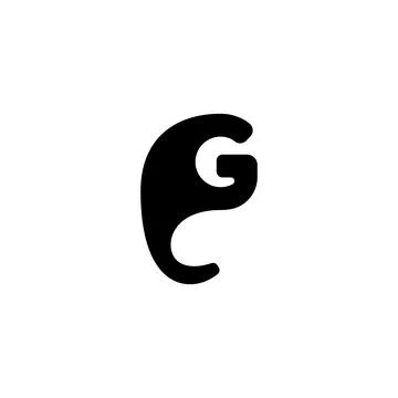 Letter G initial logo. Elephant head silhouette logo design Stock Illustration