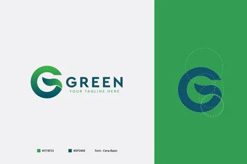Letter G with a Leaf logo Design Stock Illustration