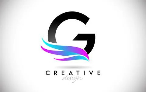 Letter G Logo with creative gradient swooshes. Creative elegant letter G with Stock Illustration
