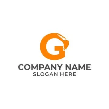 Letter G logo with excavator arm. G excavator logo template, hydraulic logo.. Stock Illustration