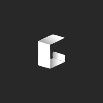 Letter G logo isometric shape typography design element, folded white thin sh Illustrazione stock