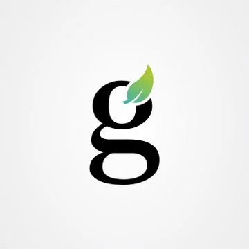 Letter g logo with leaf element, arbor day. ecology concept Stock Illustration
