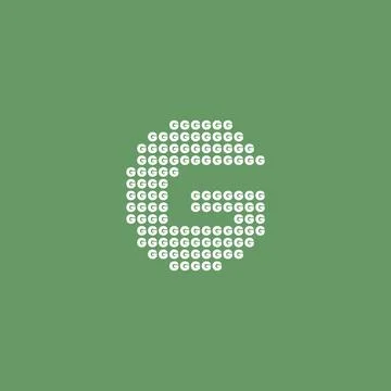 Letter G logo with pixel pattern Stock Illustration
