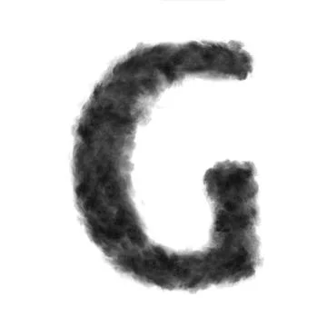 Letter G made from black clouds on a white background. Stock Illustration