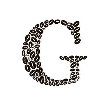 Letter g made of coffee beans vector set Illustrazione stock