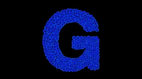 Letter G made of cornflowers Stock Footage 73941209