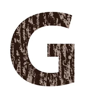 Letter g made from oak bark Stock-Illustration
