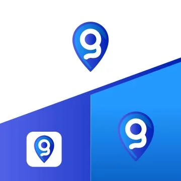 Letter G With Map Pointer icon or logo design template elements Stock Illustration