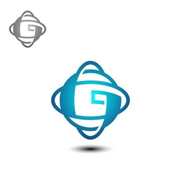 Letter G modern shape orbit logo design template Stock Illustration