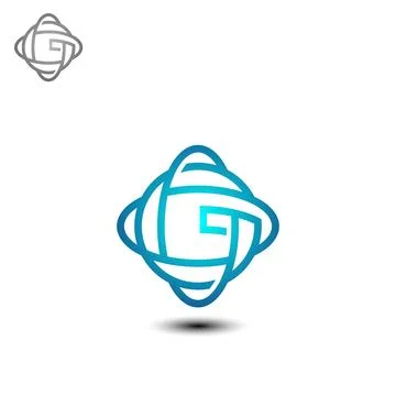 Letter G modern shape technology logo design template Stock Illustration