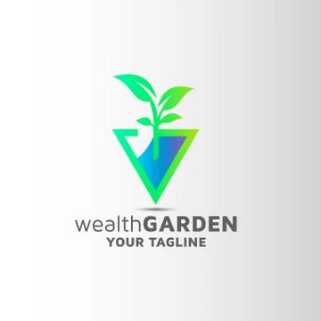 Letter G natural leaf creative environment art logo design Stock Illustration