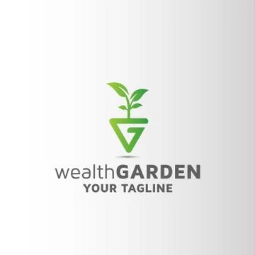 Letter G natural leaf vector logo Stock Illustration