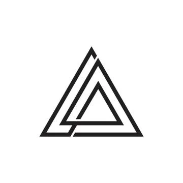 Letter g overlapping line triangle logo Stock Illustration