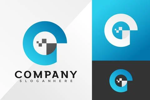 Letter G Pixel Creative Logo Design Vector illustration template 스톡 일러스트