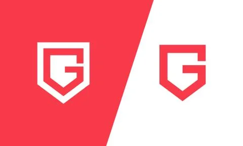 Letter g in the shield logo . abstract letter g shield logo . modern and clea Stock Illustration