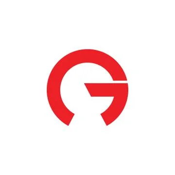 Letter g simple geometric line logo vector Stock Illustration