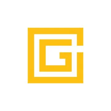 Letter g simple square geometric line logo vector Stock Illustration