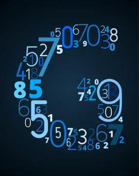 Letter G, vector font from numbers Stock Illustration