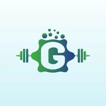 Letter G vector logo design with fitness icon Stock Illustration