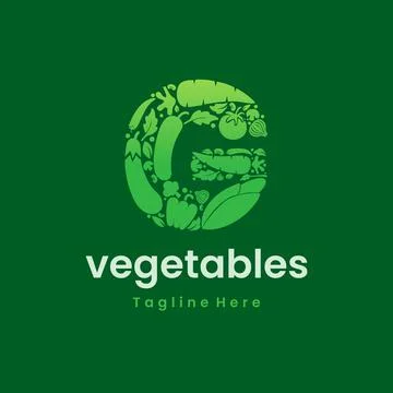 Letter G Vegetables Logo Vector Stock Illustration