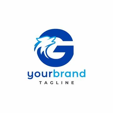 Letter G Wolf Logo Design Vector , Initial Gaming Logo Stock Illustration