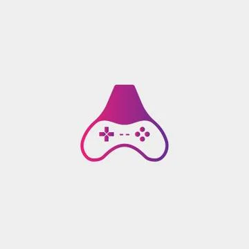 Letter a game logo design template vector illustration,gamepad icon element Stock Illustration