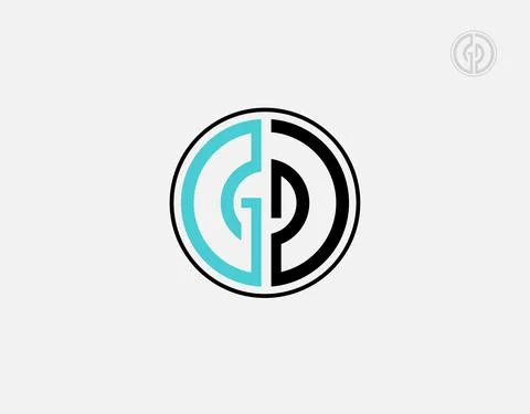 Letter GD logotype on white background in vector illustration Stock Illustration